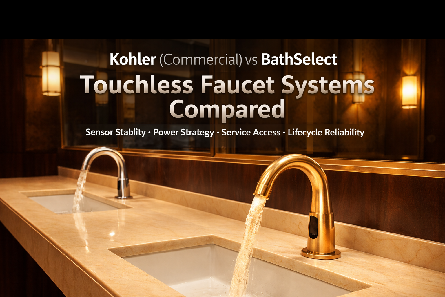 Kohler Commercial vs BathSelect touchless faucet systems comparison